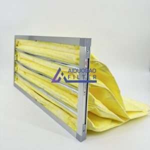 Large dust capacity bag air filter aluminum frame synthesis F5 F6 F7 f8